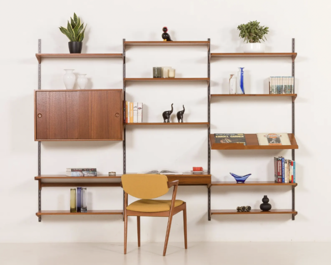 Vintage MCM wall unit with desk