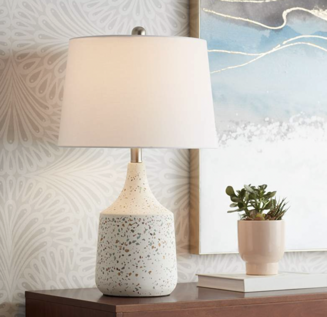 Pavimento 23 1/2" High Modern Ivory Terrazzo Marble Table Lamp
