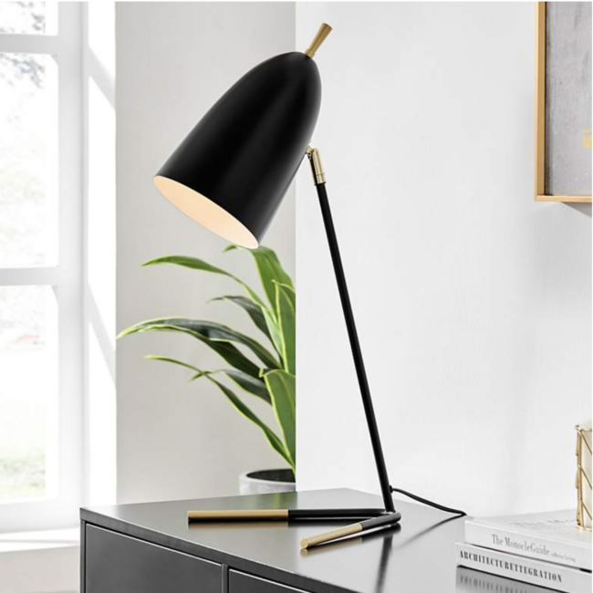 Edel 24" High Black Metal Modern Task Light Table Lamp
