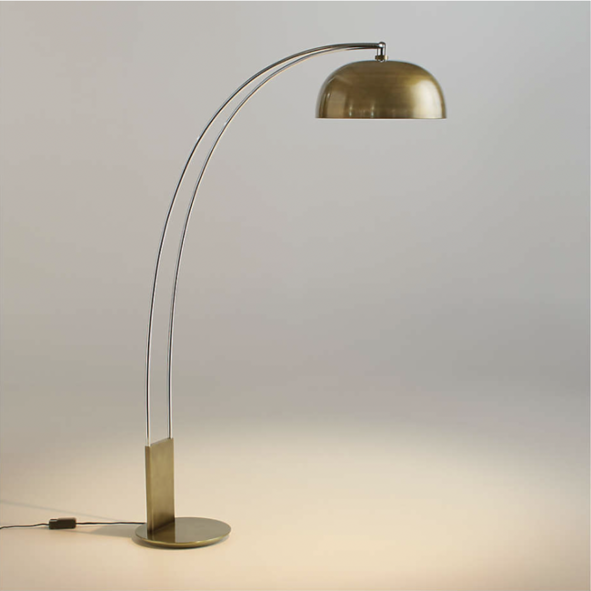 Marino Brass and Chrome Metal Floor Lamp 72"