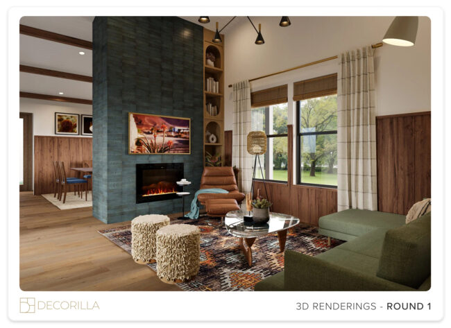 Decorilla dining/living room renderings - round 1